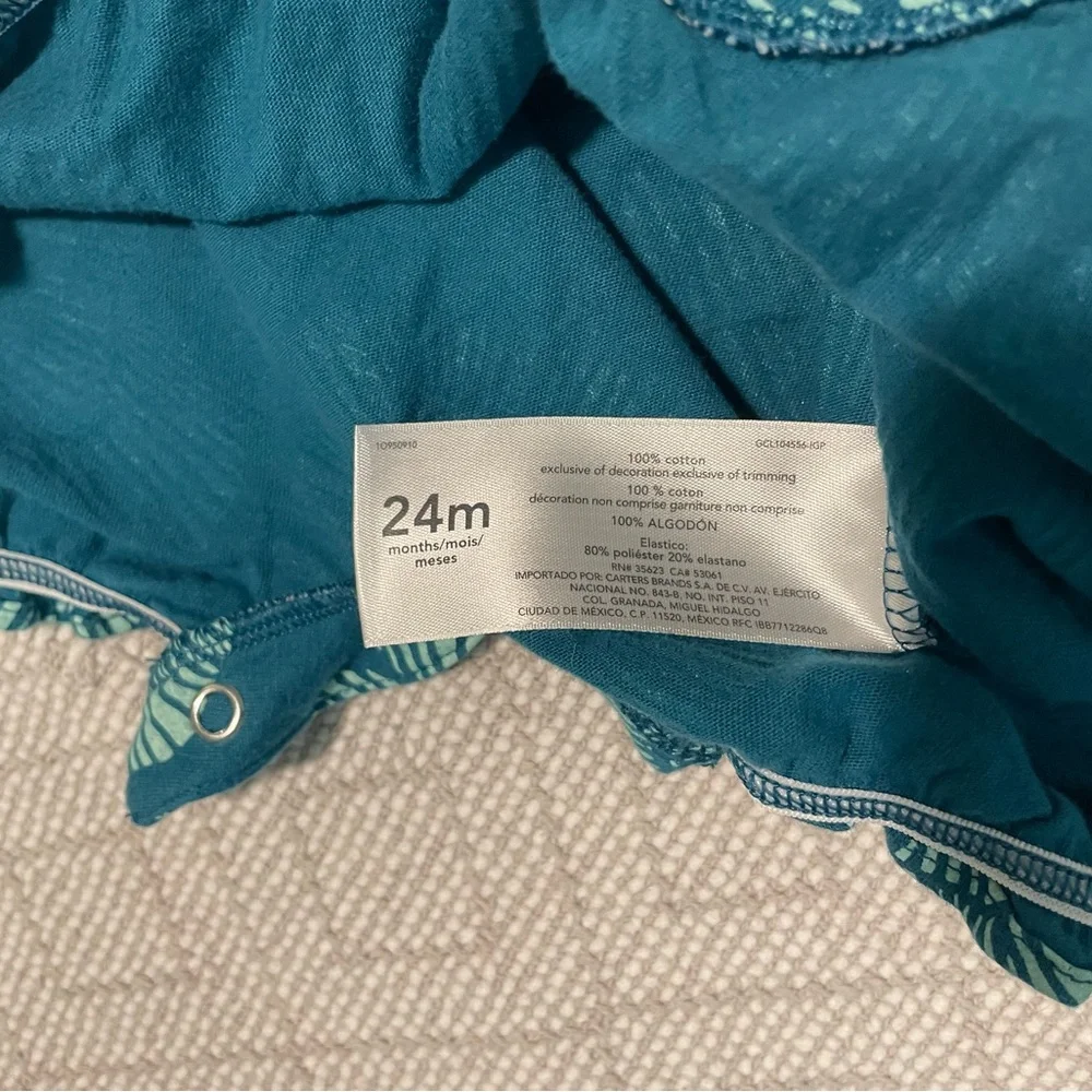 Carter’s Toddler Romper, Size 24 Months, Teal - Picture 6 of 8